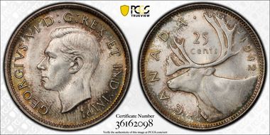 1942 25C MS64+