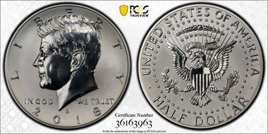 2018-S 50C Reverse Proof Silver 50th Anniversary Set PR70