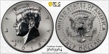 2018-S 50C Reverse Proof Silver 50th Anniversary Set PR70