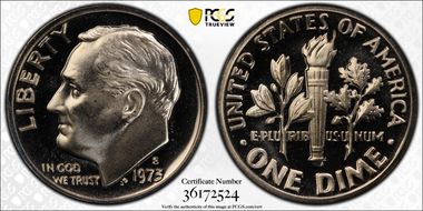 1973-S 10C PR70DCAM