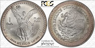 1994-Mo Onza Libertad Ag MS68