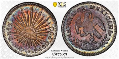 1867-Go YF 1/2 R MS66