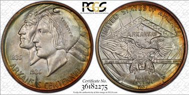 1937-D 50C Arkansas MS67+