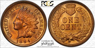1894 1C MS66RD