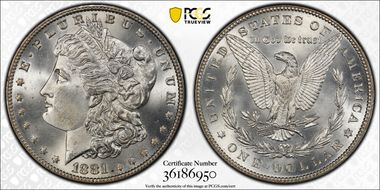 1881 $1 MS66+