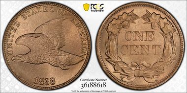 1858 1C Large Letters MS67