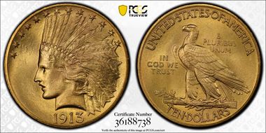 1913 $10 MS66+