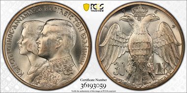 1964 30 Dr Berne  "ВФ" Below KM-87  Ag MS66
