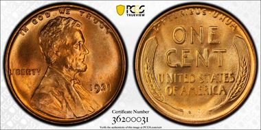 1931 1C MS67+ RD