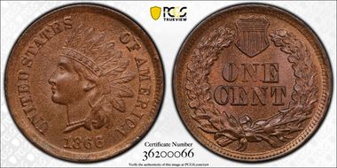 1866 1C MS63BN