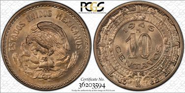 1946-M 10C KM-432 MS65