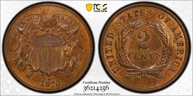 1870 2C MS64BN