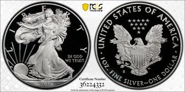 2018-S $1 Silver Eagle First Strike PR70DCAM