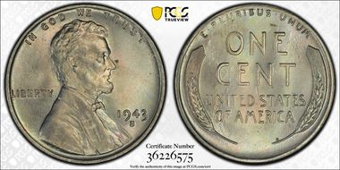 1943-S 1C MS66