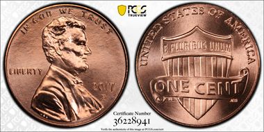 2017-P 1C Shield MS68RD