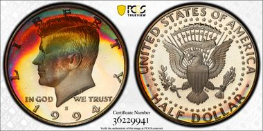 1994-S 50C Silver PR68DCAM