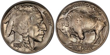 1938-D 5C Overmintmark, FS-514 MS66