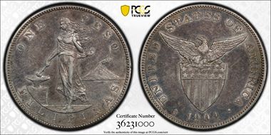 1904-S Peso AU50