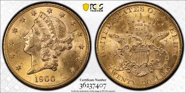 1900 $20 MS62
