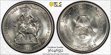 1938 50C New Rochelle MS65