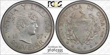 1897 S Peso KM-M3 Star Above MS63