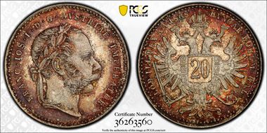 1868 20 Kr MS66