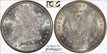 1892-CC $1 MS65+ 