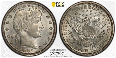 1894-S 25C MS63