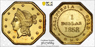 1853 G$1 BG-531 MS64