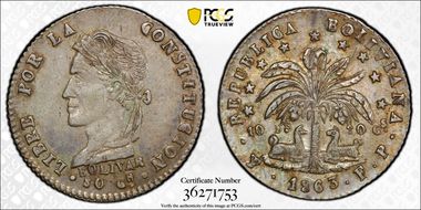 1863/2-PTS FP Sol AU58