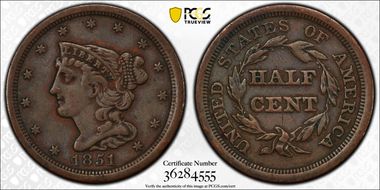 1851 1/2C VF30BN