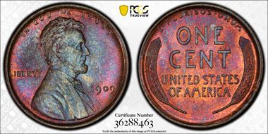 1909 1C Lincoln MS64BN
