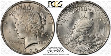 1922 $1 VAM 2A Earring MS63