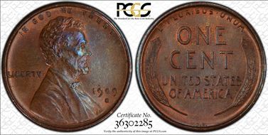1909-S VDB 1C MS62BN