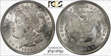 1921 $1 Morgan MS66