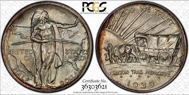 1939 50C Oregon MS67+