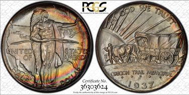 1937-D 50C Oregon MS67