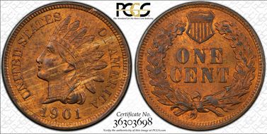 1901 1C MS63RB