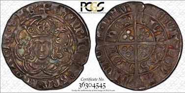 (1498-99) Groat S-2199 Leopard's Head AU50