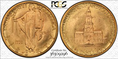 1926 $2.50 Sesquicentennial MS66+