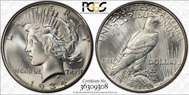 1934-D $1 MS66