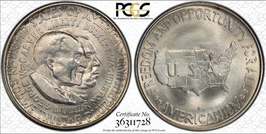 1954-S 50C Washington-Carver MS66+