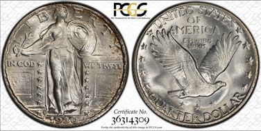1930-S 25C MS66FH
