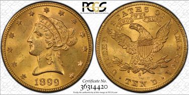 1899-S $10 MS64