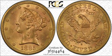 1885-S $5 MS65