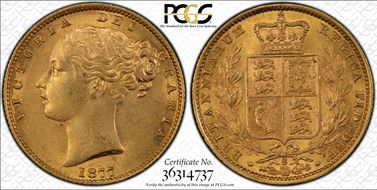 1877-S Sov S-3855 Shield MS62