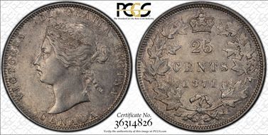 1871-H 25C AU53