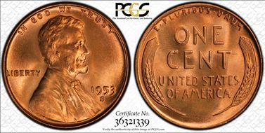 1953-S 1C MS67RD