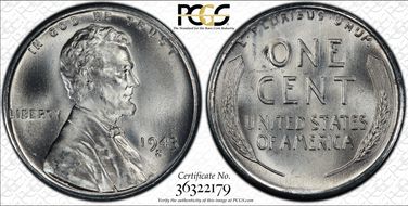 1943-S 1C MS67+