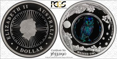 2014-P $1 Masked Owl - Opal PR69DCAM